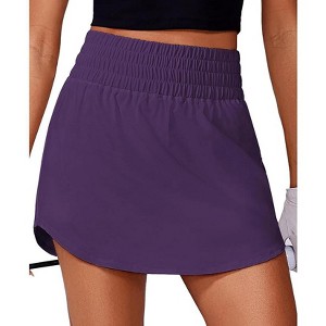 Pinspark Golf Skirts for Women High Elastic Waisted Athletic Skort 2 Pockets Curved Hem Tennis Skirt for Pickleball Workout - 1 of 4