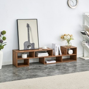Chic Crate - Modular L-Shaped TV Stand w/ 2 Cube Units - Open Shelf Media Console for Gaming/Living Room - 47" Espresso Wood - 1 of 4