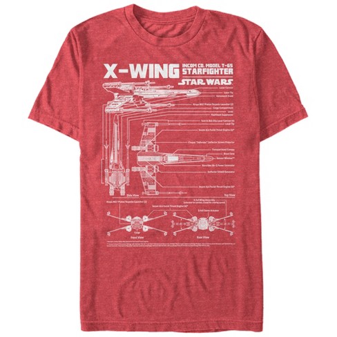 Men's Star Wars Millennium Falcon Schematics T-Shirt - Navy Blue Heather -  Medium