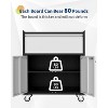 Heavy Duty Garage Tool Storage Cabinet with Lockable Doors, Adjustable Shelf, Drawer & 4 Swivel Wheels – Rolling Metal Tool Cart for Workshop & Home - 4 of 4