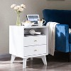 18" Mid Century Nightstand wtih Charging Station, End Table Side Table with 2 Drawers for Bedroom, Living Room - 3 of 4