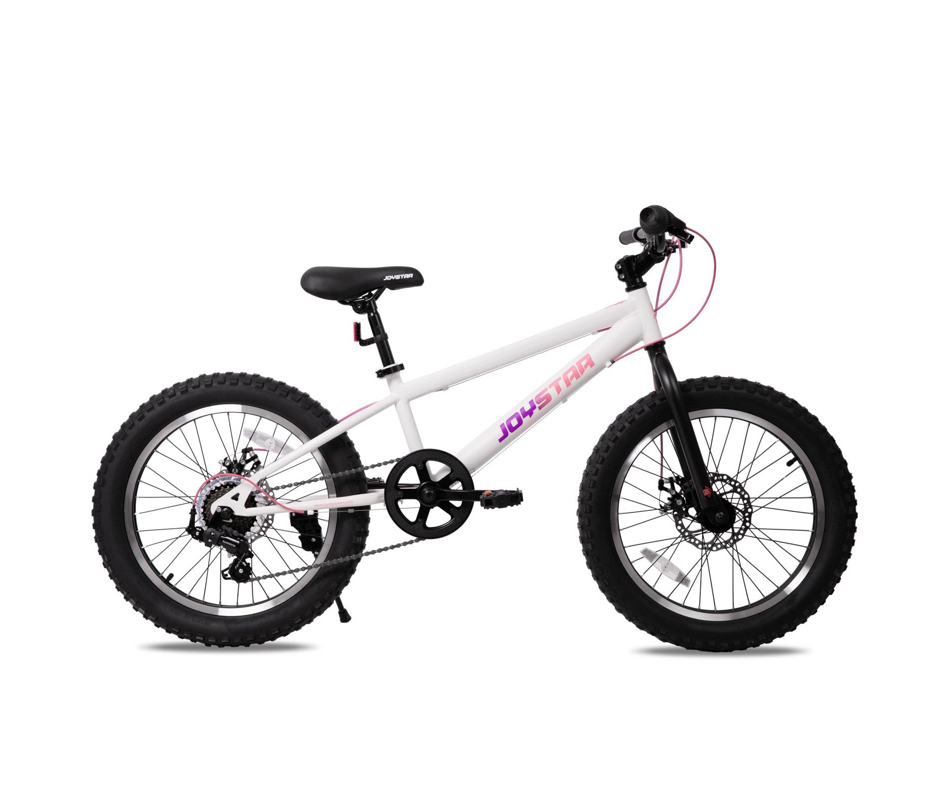 JOYSTAR Fat Tire Mountain Bike for Kids, 20" White