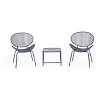 Christopher Knight Home James Outdoor 3 Piece Chat Set with Powder-Coated Iron Shell Chairs and Mesh Table - 2 of 4