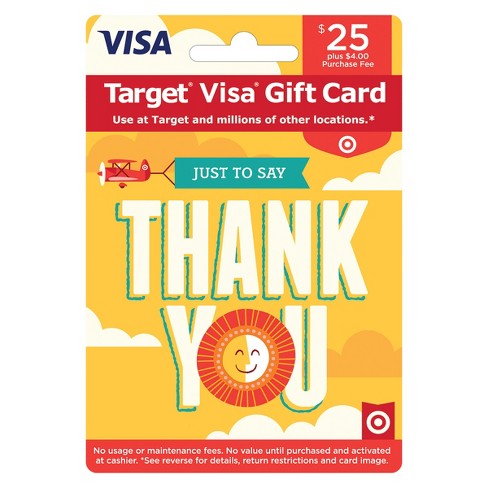 Visa Thank You Gift Card 25 4 Fee Target - roblox gift card denominations