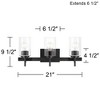 Possini Euro Design Possini Euro Evette 21" Wide Black 3-Light Bath Light - image 4 of 4