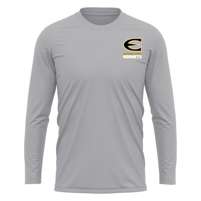 Emporia State University Adult Sport Long Sleeve Left Chest Logo, Athletic Heather