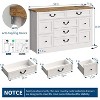 9 Drawer Dresser with Charging Stand, Vintage TV Stand, Solid Wood Chest of Drawers with Metal Knobs, Living Room, Hallway, Bedroom - 2 of 4