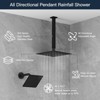 Itopfox Shower Faucet Set with Push Button Diverter, 2-in-1 Handheld Shower, Ceiling Mount and Wall Mount Shower Head in Matte Black - 3 of 4