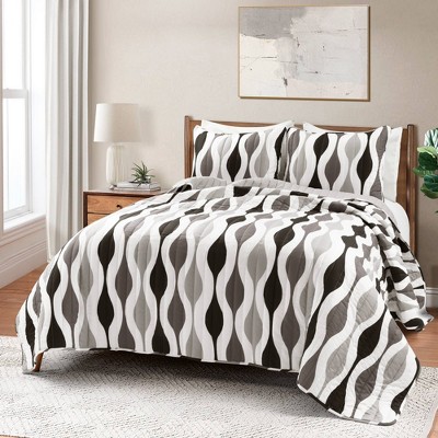 3pc Mid Century Geo Quilt Set - Lush Décor : Target