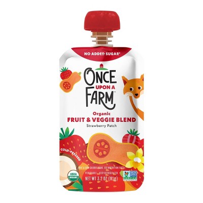 Once Upon a Farm Organic Strawberry Patch Fruit & Veggie Blend - 3.2oz ...