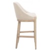 Barstool 41.1"H, Textured Polyester Fabric Seat in Beige Finish with Solid Ash Wood Base by Zuo Modern - 4 of 4