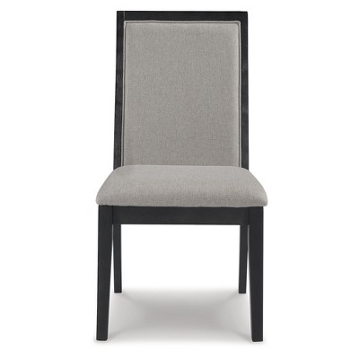 Gray Upholstered Wood Frame Dining Side Chair Set
