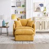 ModernLuxe Oversized Swivel Accent Chair with Ottoman, 360° Rotation Wide Seat Chenille Chair with 3 Pillows for Living Room - 2 of 4