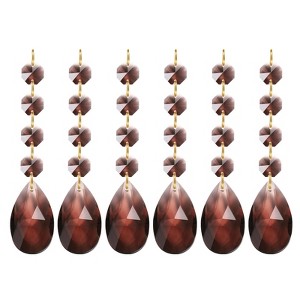 Unique Bargains Crystal Pendants Teardrop Beads for DIY Lamp Arts Crafts Decoration 6 Pcs - 1 of 4