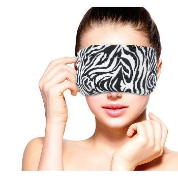 FOMI Heated Microwavable Eye Mask - Lavender Scrented, Clay Bead Filling, Zebra Design
