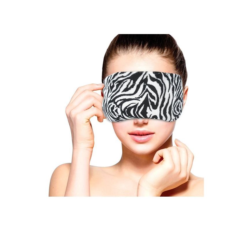 FOMI Heated Microwavable Eye Mask - Lavender Scrented, Clay Bead Filling, Zebra Design, 1 of 5