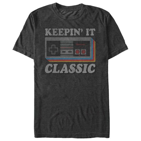 Men's Nintendo Keepin' It Classic Nes Controller T-shirt - Charcoal ...