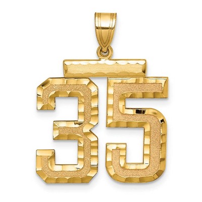 Black Bow Jewelry 14k Yellow Gold, Varsity Collection, Large D/C Pendant Number 35