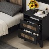 INFURNIC Nightstands Rustic 2 Drawer Nightstand with Top Shelf and Faux Wood Finish for Bedroom Storage, Gray, 15.8"*15.95"*23.25" - 2 of 4