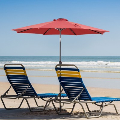 PAGED 15FT Rectangle Patio Umbrella Large Outdoor Market Umbrella with Crank, Self-locking Function, Durable Base and 12 Ribs for Garden