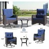 ALAULM Outdoor Patio Furniture Set Outdoor Sectional Rattan Sofa Set Brown Manual Wicker Patio Conversation Set with Cushions - 2 of 4
