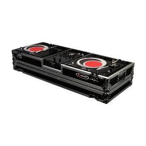 Odyssey FZDJ10W 10 Inch Format DJ Mixer and 2 Standard Position Turntables Flight Case with Wheels, Silver Hardware - 1 of 4