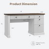 Fluted Home Office Desk Storage, 54" Modern Executive Desk with Charging Station, Wooden Computer Writing Desk with File Cabinet & Drawers for Study - 4 of 4