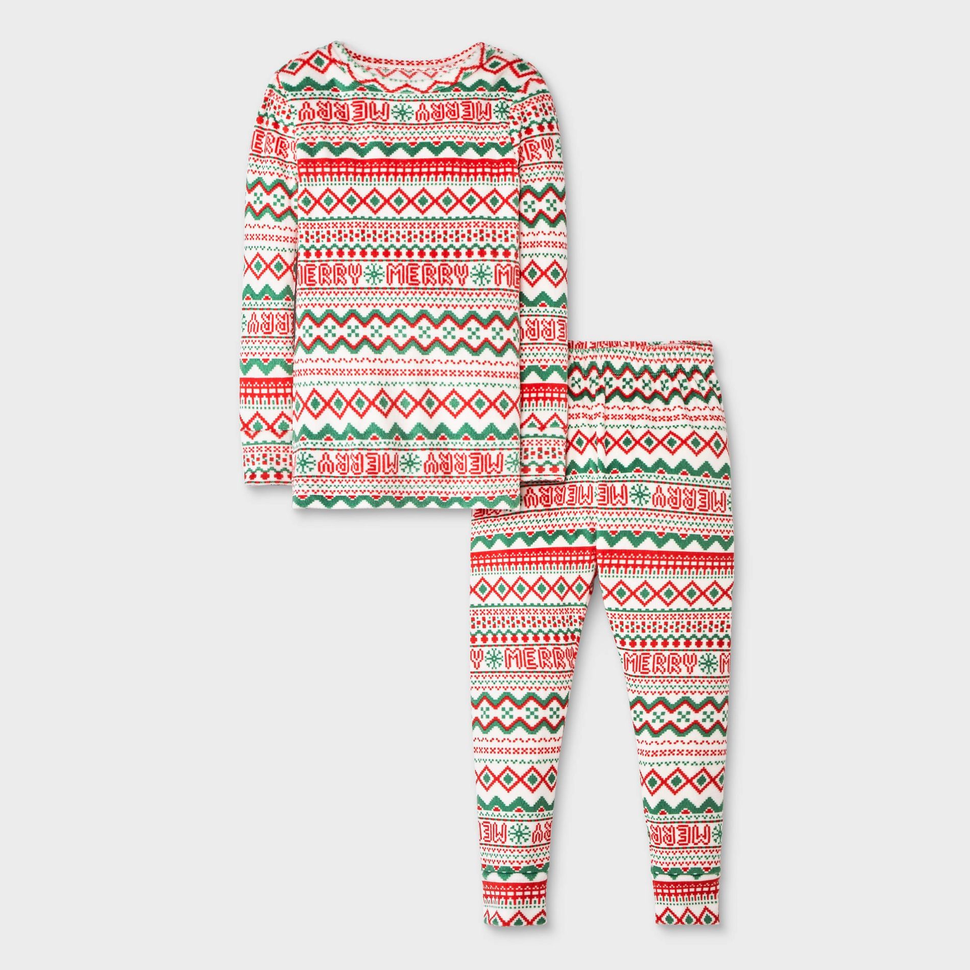 Toddler Boys' 2pc Fair Isle Snuggly Soft Pajama Set - Cat & Jack™ Cream 3T