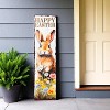 HomeRoots 36" Brown White And Yellow Happy Easter Easter Bunny Solid Wood Porch Sign - 2 of 4