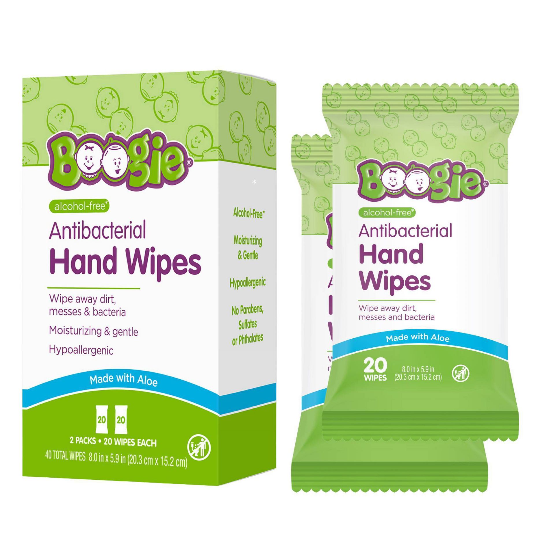 Boogie Antibacterial Hand Wipes