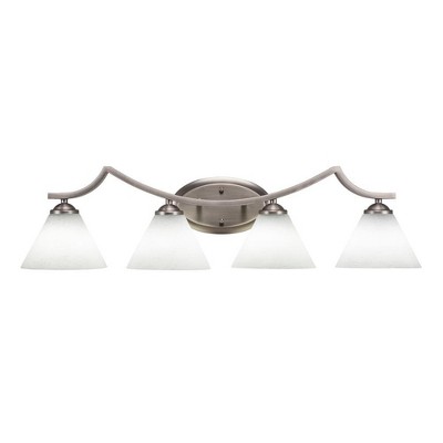 Toltec Lighting Zilo 4 - Light Vanity in  Graphite with 7" White Muslin Shade