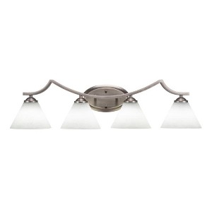 Toltec Lighting Zilo 4 - Light Vanity in  Graphite with 7" White Muslin Shade - 1 of 1