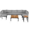 Outdoor Modular Sectional Sofa Set with Coffee Table, Ottoman, Cushions - 2 of 4