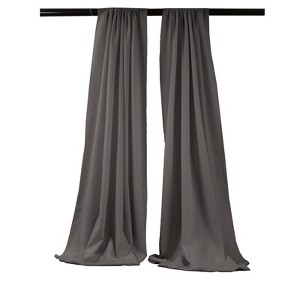 Slickblue Pack of 2 Polyester Backdrop Drapes – 96"H x 58"W, Rod Pocket, Semi Sheer, Serged Edges, 41 Colors Options - 1 of 3