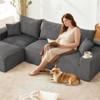 110'Modular Sectional Couches for Living Room, Boneless Sofa with Deep Seat, L Shaped Cloud Couch with Chaise,Plush Linen Fabric, No Assembly Required - 3 of 4
