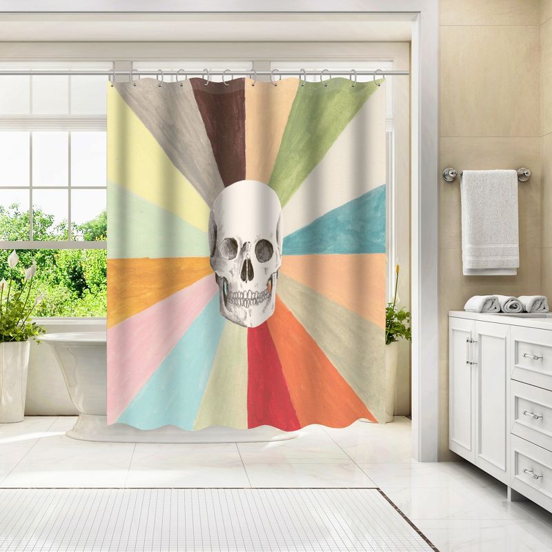 Americanflat 71" x 74" Shower Curtain, Skull Is Cool by Florent Bodart, 4 of 9