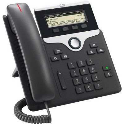 Cisco 7811 IP Phone - Wall Mountable - Charcoal - 1 x Total Line - VoIP - Caller ID - Speakerphone - 2 x Network (RJ-45) - PoE Ports - Monochrome