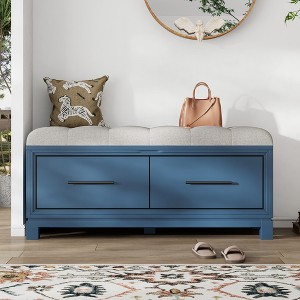 VYNXARIA Shoe Bench with Removable Cushion, Entryway Bench with Hidden Storage for Living Room, Entryway, and Hallways - 1 of 4