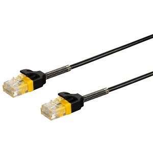 Monoprice Cat6 Ethernet Patch Cable - 10 feet - Black | Reinforced, Snagless RJ45 Stranded 550MHz UTP Pure Bare Copper Wire 30AWG - SlimRun Series - 1 of 4