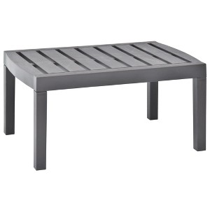 vidaXL Patio Table Mocha 30.7 in.x21.7 in.x15 in. Plastic - 1 of 4