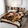 Christmas Snowman-Themed Thickened Warm Quilt 3-Piece Set Cartoon-Printed Winter Bedding Set for Kids and Adults Bedroom Bed Decor - 4 of 4
