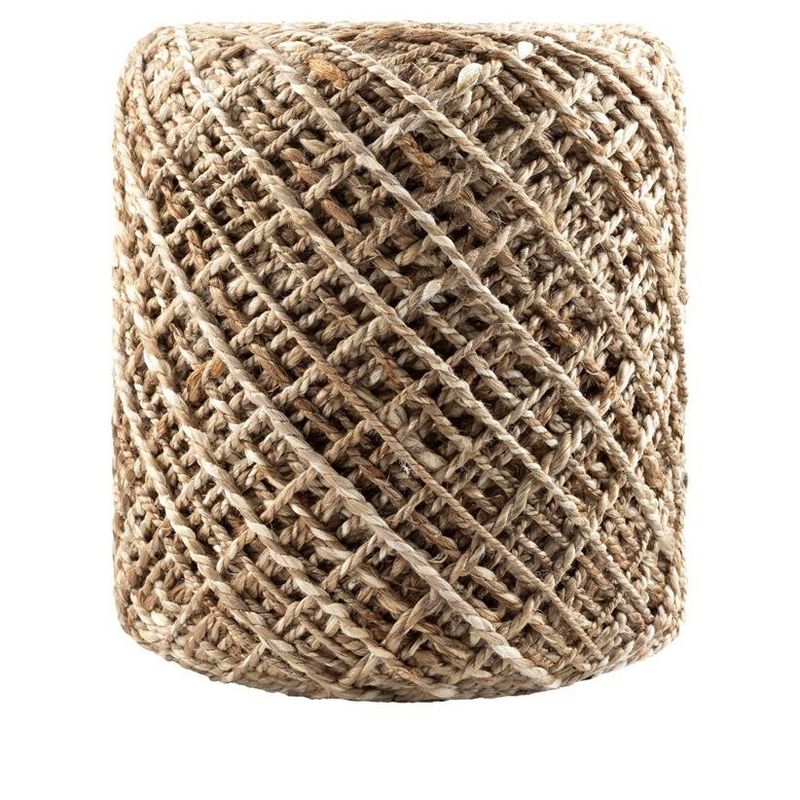 Mark & Day Perschling 18"H x 16"W x 16"D Natural Fiber Taupe Pouf, 4 of 6