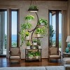 Vynxaria 8-Tier Utility Storage Shelves for Plants, 61" Tall Indoor Plant Stand with Grow Lights, S-Shaped Rack (Black) - 2 of 4