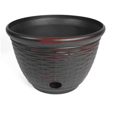 Liberty Garden LBG-1920 100 Foot Wicker High Density Resin Water Hose Storage Pot for Backyard, Garden, or Home, Bronze