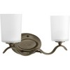 Progress Lighting, Inspire Collection, 2-Light Wall Sconce, Antique Bronze, Etched Glass Shades - 3 of 3