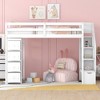 NicBex Twin Size Bunk Bed Loft Bed Pine Bed Frame with 4 Drawers, 3 Shelves, Storage Stairs and Guardrail, No Box Spring Required - 2 of 4