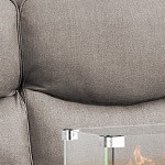 gray cushion/brown wicker