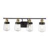 Savoy House Macauley 4 - Light Vanity in  Vintage Black/Warm Brass - 3 of 4