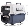 Gulches Plastic Dog Kennel, Pet Transport, Rolling Plastic Airline Approved Wire Door Travelling Dog Crate, Small/Medium/Large - 3 of 3