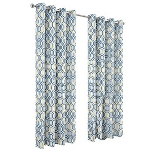 RT Designer Collection Rory Printed Blackout Luxurious Decorative Grommet Curtain Panel Yellow - 1 of 4